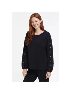 Avenue Women's Top Elena Long Sleeves Buttons Pluse Size S